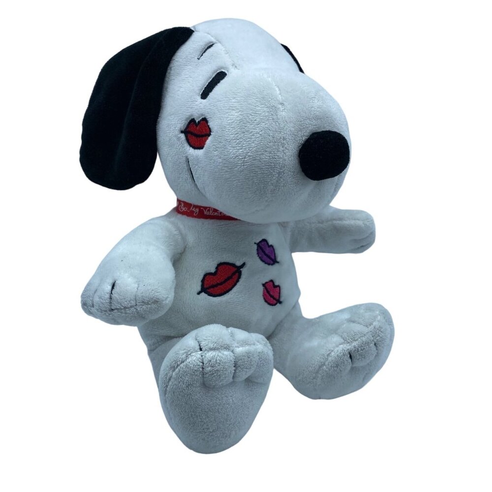 Peanuts Snoopy Dog Valentine's Day Kisses Lips Plush Stuffed Animal 12" NO SOUND